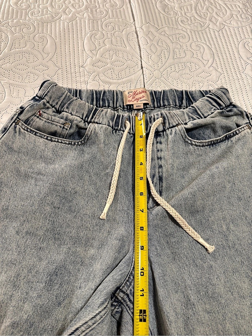 Marine Layer Women’s Ella Barrel Leg Pant Size Small Light Wash - Picture 9 of 13